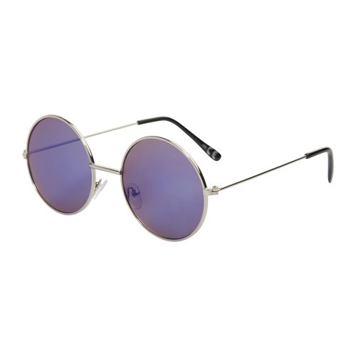 Hippie ronde zonnebril | blauwe spiegel lenzen