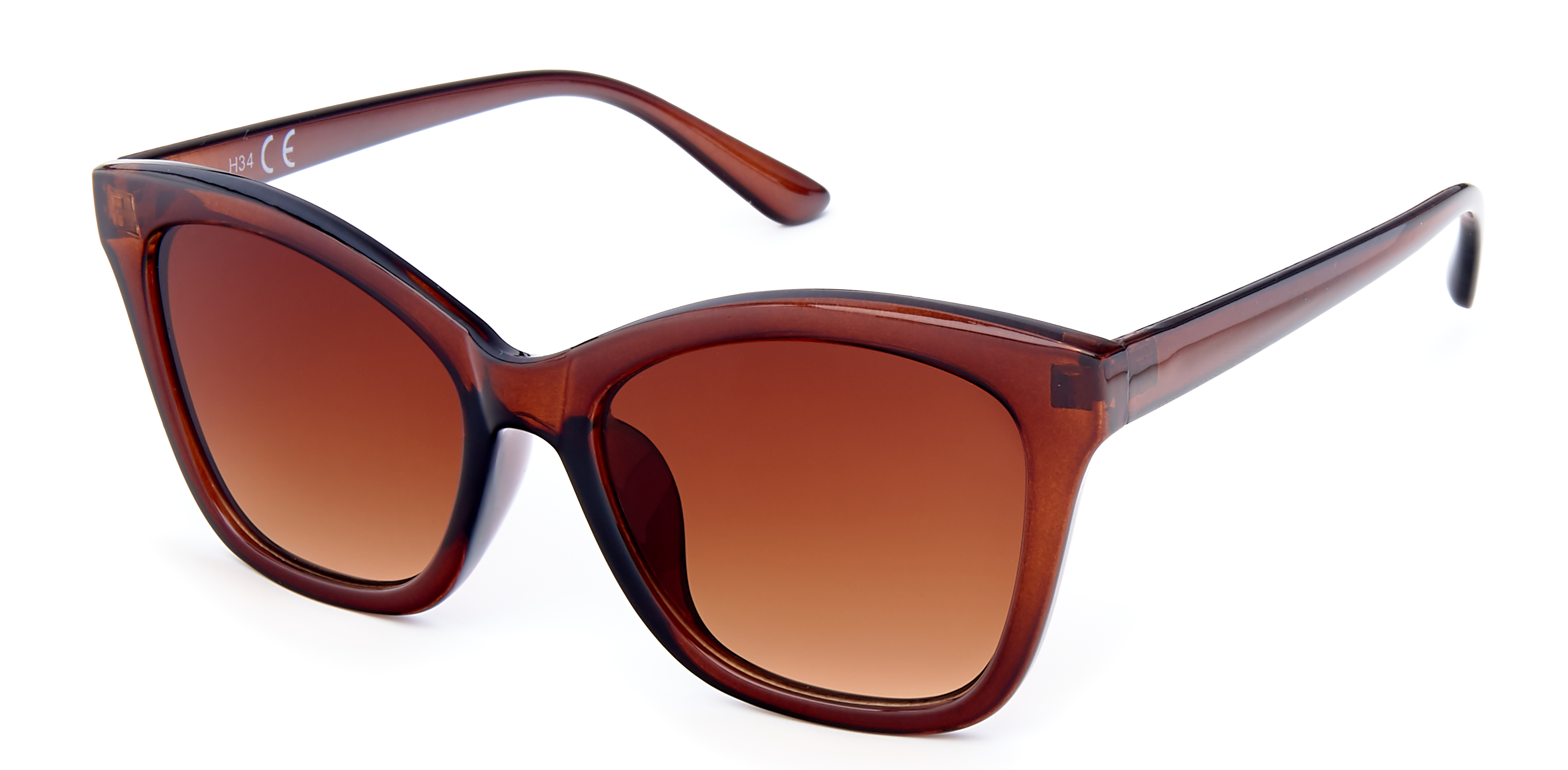 Cateye square transparent brown