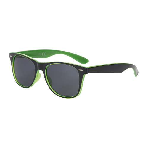 Wayfarer zonnebril groen / mat zwart | groen-blauwe spiegel lenzen