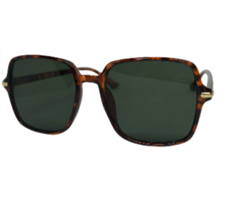 Square vintage tortoise green