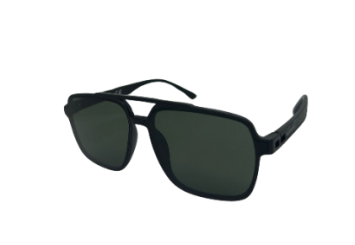 Square aviator black green