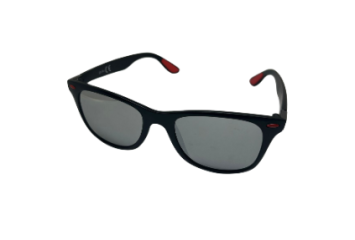 Wayfarer black red mirrored lens