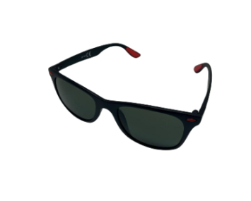 Wayfarer black red green lens