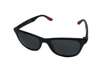 Wayfarer back red black lens